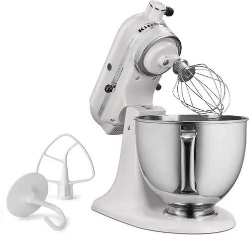 Miniatura 3 de KitchenAid Artisan Series Mezclador de pie con cabeza basculante de 5 cuartos de galón y protector para verter KSM150PS, licuado Milkshake