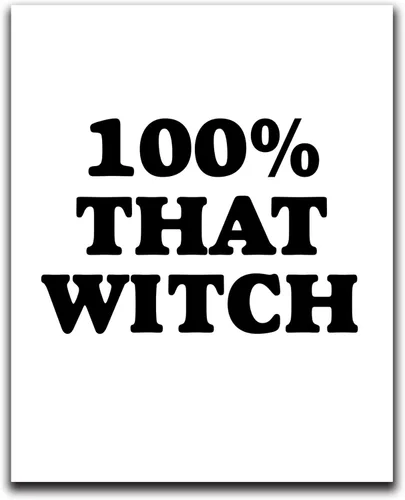 Moonlight Makers Funny Wall Decor With Sayings, 100 Percent That Witch, Funny Wall Art, Room Decor for Bedroom, Bathroom, Kitchen, Office, Living