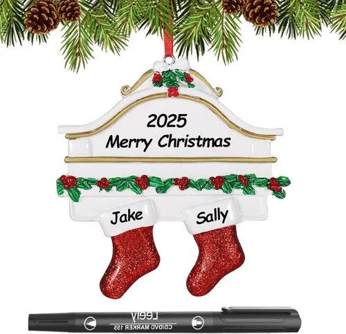 Miniatura 27 de Adornos de Navidad personalizados 2025, familia de 2, 3, 4, 5, 6, gnomo, adorno de Navidad personalizado con nombres, adornos familiares Gnomos