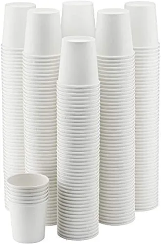 NYHI Paquete de 200 vasos de papel desechables blancos de 4 onzas, tazas de café frío caliente para jugo de agua, té expreso, ideal para enfriadores