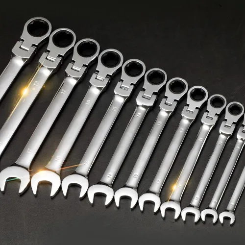 Miniatura 3 de FLZOSPER Juego de 22 llaves de trinquete de cabeza flexible, llave combinada métrica y SAE de acero al cromo vanadio con bolsa de transporte portátil