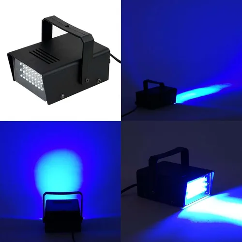 Miniatura 2 de Efavormart - Mini luz estroboscópica de 35 W con 24 LED azules brillantes, luz vertical de escenario con flash variable y control de velocidad