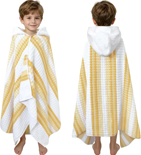 Miniatura 21 de VOOVA & MOVAS Poncho de Toalla de Baño Gruesa con Capucha para Niños (4-8 Años) - Bata de Toalla de Natación de Algodón Turco Suave y Absorbente