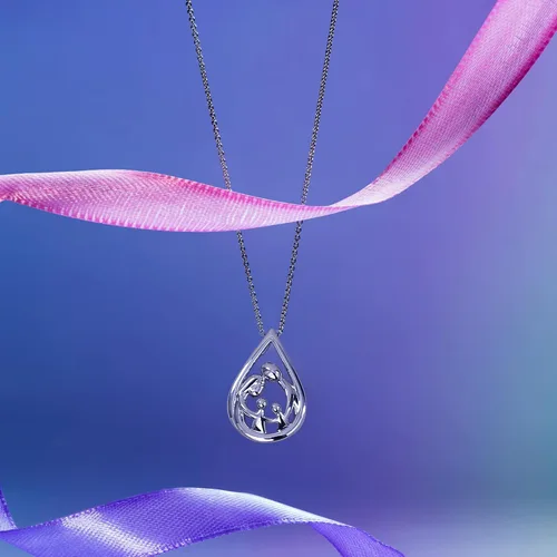 Miniatura 44 de Jewelili - Collar con colgante de plata de ley o oro rosa o amarillo sobre plata, cadena de eslabones de 18 pulgadas