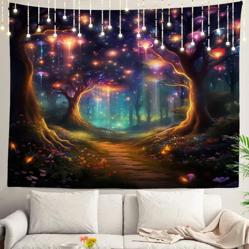 Miniatura 11 de Shrahala Circles Tapestry, Abstract Art With Various Circles Wall Hanging Hd Print Polyester Backdrop For Dorm Room Bedroom 30 X 40 In