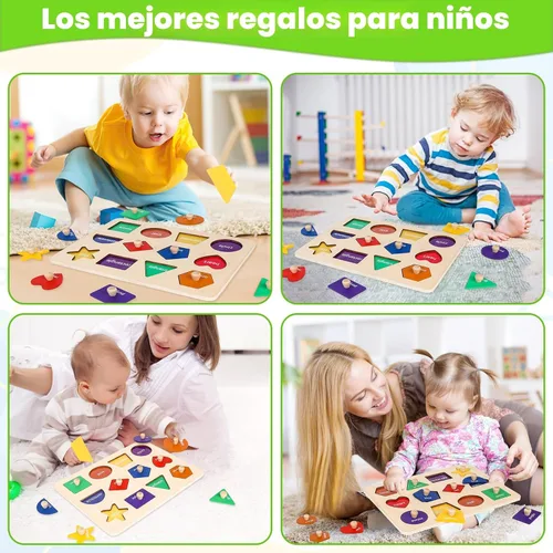 Miniatura 7 de Jumlys Juguetes Montessori para niños pequeños de 1, 2, 3 años, rompecabezas de madera con formas educativas para bebés de 12-18-24 meses, juguetes