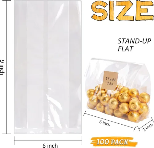 Miniatura 3 de Bolsas de celofán, bolsas de galletas para embalaje, bolsa de regalo transparente con calcomanías para galletas, dulces, chocolates