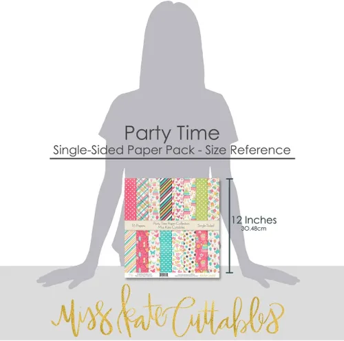 Miniatura 3 de Paquete de papel de patrón – Hora de fiesta – Papel estampado de una sola cara de 12 x 12 pulgadas – 16 hojas – Cartulina premium de 80 libras