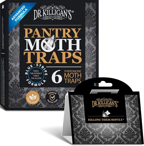 Trampas para polillas para alacena de Dr. Killigan, atrae pestes por medio de feromonas, efectiva contra la polilla India de la harina, 100 % Negro