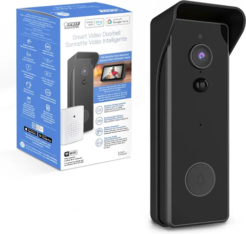 Miniatura 11 de Feit Electric Timbre inalámbrico inteligente con cámara HD de lente dual de 1080p, grabación local 24/7, visión nocturna, asistente de voz