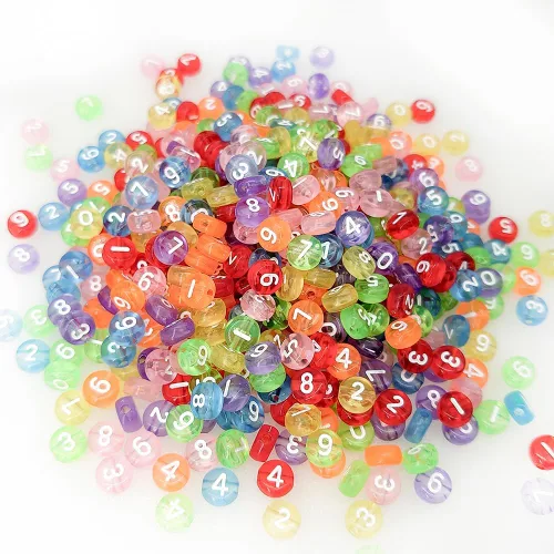 Miniatura 16 de 200 cuentas redondas doradas de letras del alfabeto acrílico de 0.157 x 0.276 pulgadas de la A a la Z, cuentas de plástico mixtas sueltas para hacer