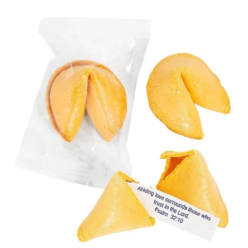 Miniatura 3 de 50 galletas de la fortuna con versículos bíblicos, dulces religiosos envueltos individualmente con mensajes de las Escrituras, golosinas cristianas