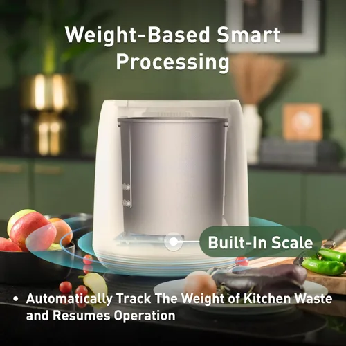 Miniatura 9 de Vego Compostador de Cocina, Compostador Eléctrico de Mostrador 4L, 5 Modos, Contenedor de Compost Inteligente Basado en Peso con App, Sin Olor