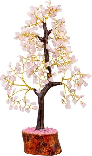 Miniatura 9 de NAISHA Árbol de la vida de cuarzo rosa, árbol de chakras para energía positiva, figura de Feng Shui, piedra preciosa hecha a mano, bonsái de árbol