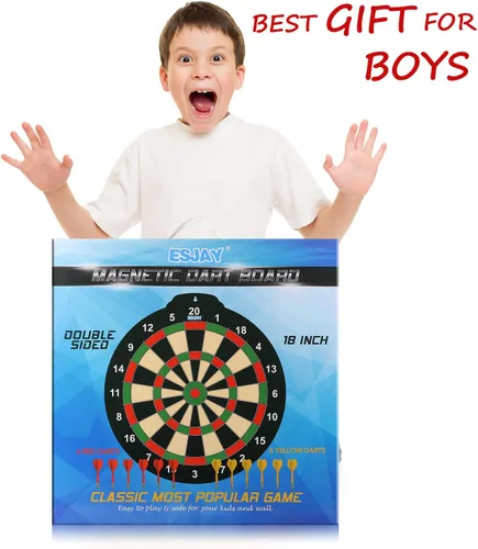 Miniatura 7 de Juego de dardos magnético de 18 pulgadas para niños, juego de dardos para interiores y exteriores, con 12 dardos, juguetes de dardos, regalos