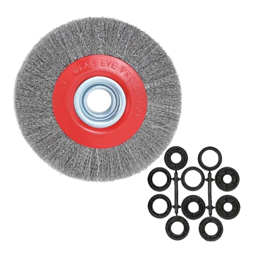 Miniatura 17 de Cepillo de rueda de alambre de banco de 6 pulgadas, alambre de acero prensado grueso, 0.012 pulgadas con eje de 5/8 pulgadas para amoladora de banco