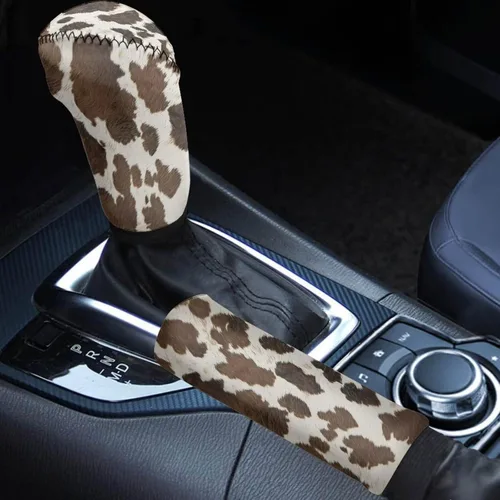 Miniatura 38 de Juego de 2 piezas set de accesorios interiores para coche, para las mujeres, hombres; cubierta de palanca de cambios/freno de mano, personalizada