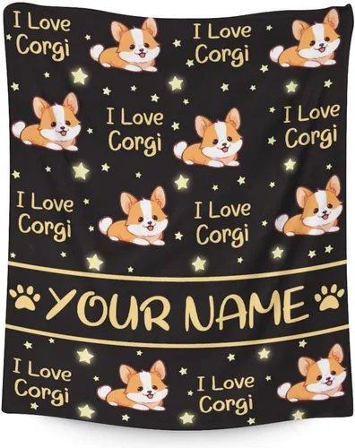 Miniatura 8 de Corgi - Manta de regalo de 40 x 30 pulgadas, bonita manta para niños y niñas, mantas amarillas suaves y peludas para regazo, silla