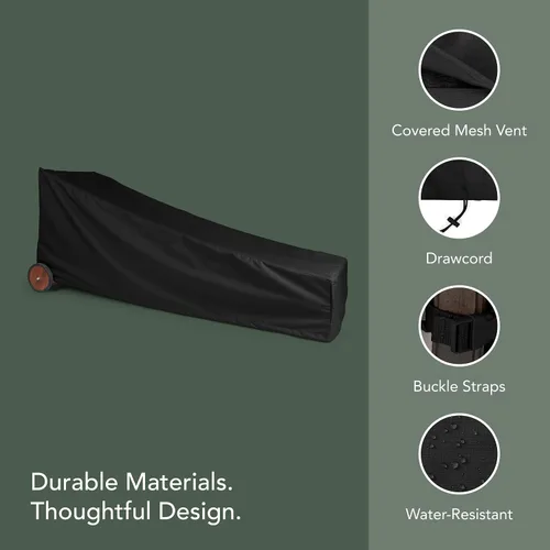 Miniatura 3 de Covermates Funda para tumbona, poliéster resistente, resistente a la intemperie, dobladillo con cordón, fundas para asientos y sillas, 25 pulgadas