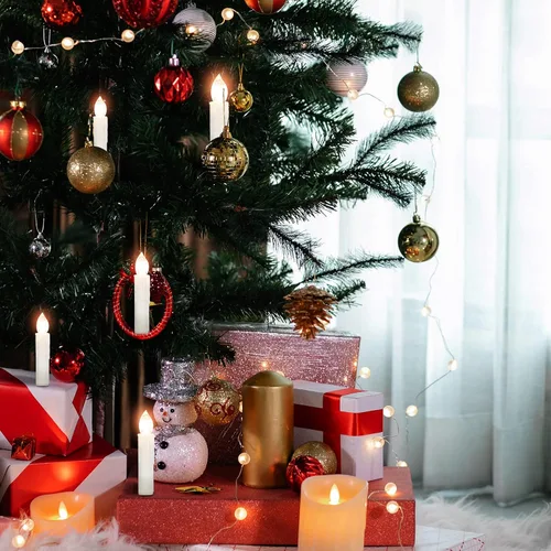 Miniatura 8 de Velas LED con temporizador sin llama, velas de control remoto de 4 pulgadas, candelabro LED cónico para decoración de fiesta de Harry Potter, Luz