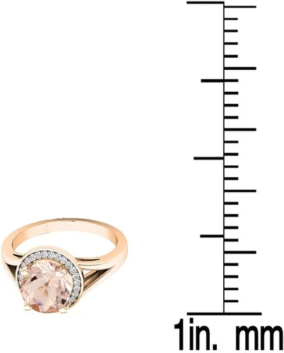 Miniatura 296 de Dazzlingrock Collection Anillo de compromiso redondo de 0.276 in con halo de diamante blanco y vástago dividido para ella en oro macizo de 14