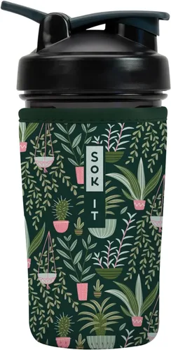 Miniatura 41 de Sok It BotlSok Botella Mezcladora de Proteínas con Funda Aislante de Neopreno (Floral Abstracto, Se Ajusta a Mezcladoras de 24oz)