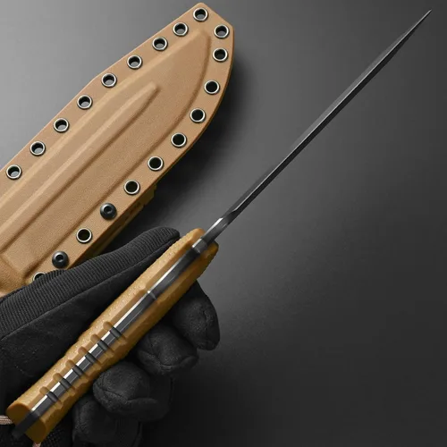 Miniatura 8 de Gtkii GTK2 Cuchillo de hoja fija AUS-10 Hoja de acero Mango de fibra de vidrio de nailon Cuchillo de herramienta EDC de espiga completa para acampar