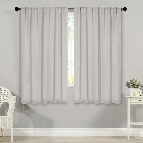Miniatura 27 de BLUENILEMILLS Paneles de cortinas opacas para oscurecer la habitación con bolsillo para barra/pestañas traseras, cortinas perfectas para ventanas