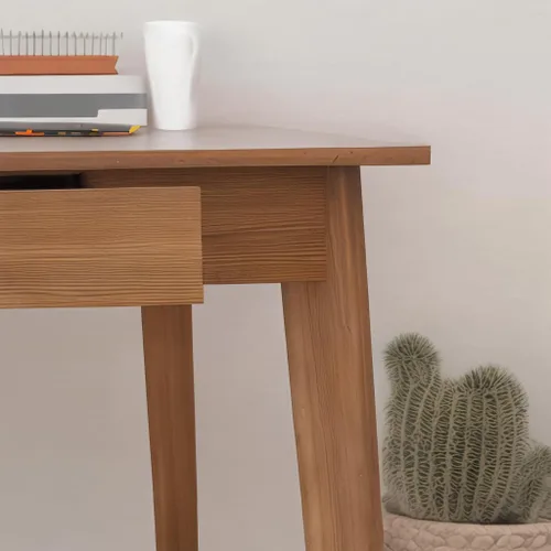 Miniatura 5 de DELLMAO Escritorio de computadora de escritura, escritorio de oficina, mesa de computadora, escritorio de estudio con 2 cajones para muebles