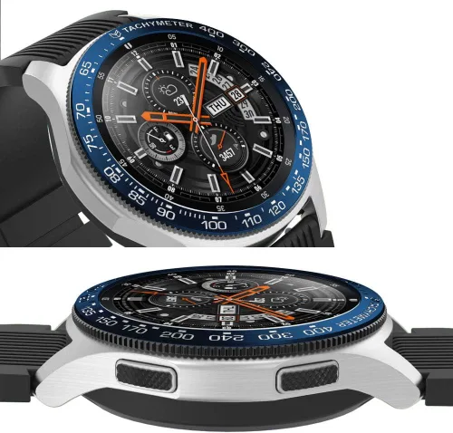 Miniatura 4 de PINHEN Estilo de bisel compatible con Galaxy Watch de 1.654 pulgadas / Gear Sport Bisel Ring Cubierta Adhesiva Antiarañazos de Aluminio Bisel Anillo