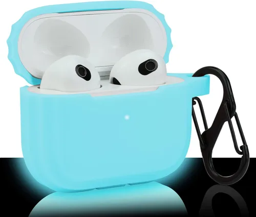 Miniatura 5 de LEFXMOPHY Funda de repuesto verde para Apple Airpods 3 Gen / 3ª generación 2021, accesorio de silicona protectora para mujeres y hombres, brilla