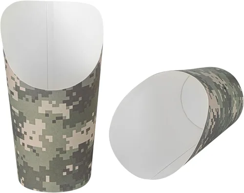 Miniatura 21 de Restaurantware Bio Tek - Recipientes de papas fritas de 12 onzas, 100 tazas desechables de charcutería, diseño inclinado, redondo, a rayas