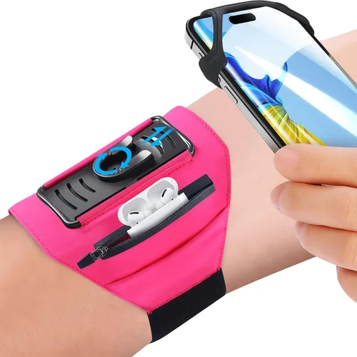 Miniatura 6 de Paquete de 10 soportes de teléfono celular para brazo - Correa de muñeca reflectante y ajustable, fundas para brazo compatibles con iPhone 16 15 14