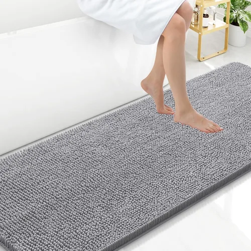 Miniatura 188 de Arotive Alfombras de baño de felpilla extrasuaves y absorbentes, de 24 x 16 pulgadas, lavables a máquina, parte trasera de goma antideslizante