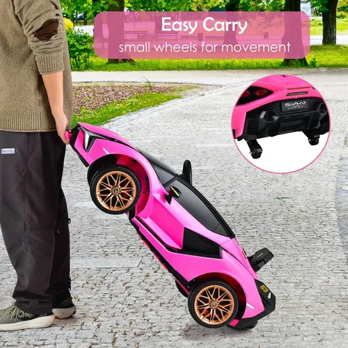 Miniatura 6 de OLAKIDS - Automóvil de paseo con licencia Lamborghini SIAN de 12 V para niños, vehículo eléctrico para niños pequeños con control remoto, juguete