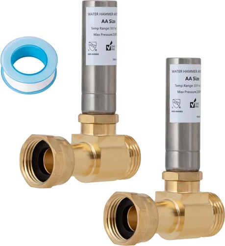SUNGATOR Amortiguador de martillo de agua para lavadora, 3/4 Pulgadas MHT x 3/4 Pulgadas FHT, Amortiguador de martillo de agua recto de acero