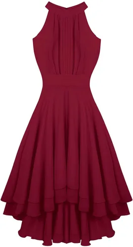 Miniatura 5 de Choomomo - Vestido de dama de honor para mujer, asimétrico de gasa de alta baja