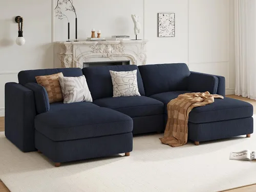 Miniatura 22 de Sofá biplaza extragrande de 83.5 pulgadas, sofás para sala de estar, sofá nube de felpilla de asiento profundo, sofá modular seccional, funda
