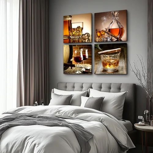 Miniatura 7 de hyidecorart Lienzo decorativo de pared para cocina, comedor, decoración de pared, bodegón, copa de vino, pintura de pared, listo para colgar