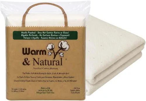 Miniatura 8 de The Warm Company - Guata de Algodón Cálido y Natural para Edredón – Tamaño Artesanal 34" x 45" – Guata Premium para Edredón y Manualidades