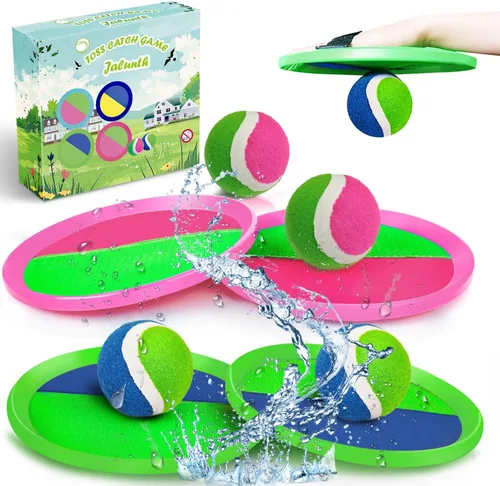 Jalunth Juego de Atrapar Pelotas con Paletas - Juguetes de Playa Patio Trasero Piscina Juegos al Aire Libre Patio Trasero Camping Lanzar Atrapar