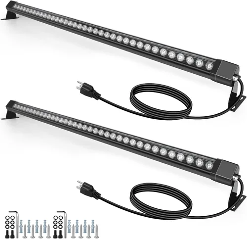Miniatura 16 de HNRLOY Paquete de 2 luces de pared para exteriores, 36 W, 5000 K, luz diurna, luz blanca, arandela de pared, barra de luz LED lineal de 2 pies y 120