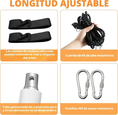 Miniatura 5 de TURFEE - Juego de columpio de árbol de platillo de 102 cm - Capacidad de peso de 45 kg, Oxford 900D impermeable, con correas para colgar, columpios