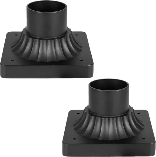 Miniatura 9 de Darkaway Soporte de base de poste para exteriores, adaptador de luz de poste de 3 pulgadas, base de montaje en muelle con acabado blanco para patio