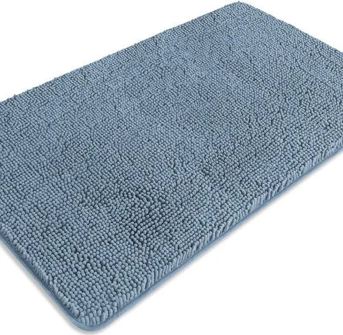 Miniatura 550 de Alfombra de baño pequeña de 12 x 18 pulgadas, lavable y absorbente, antideslizante, alfombra de baño de felpilla gruesa y suave para baño, ducha