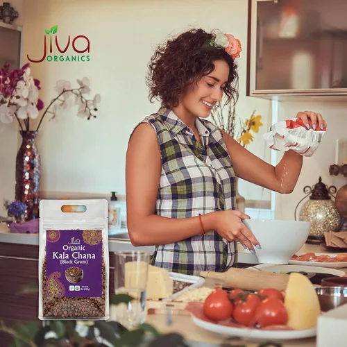 Miniatura 7 de Jiva Organics Bolsa orgánica Kala Chana a granel de 2 libras, gramo negro, garbanzos negros Desi, 100% natural y sin OMG