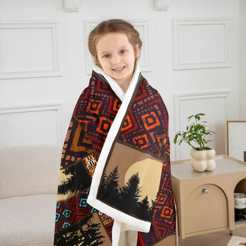 Miniatura 65 de Manta Throw con Estampado Egipcio Dorado Estilo Antiguo Egipto Manta Sherpa Patrón de Jeroglíficos del Antiguo Egipto Manta de Vellón para Niños