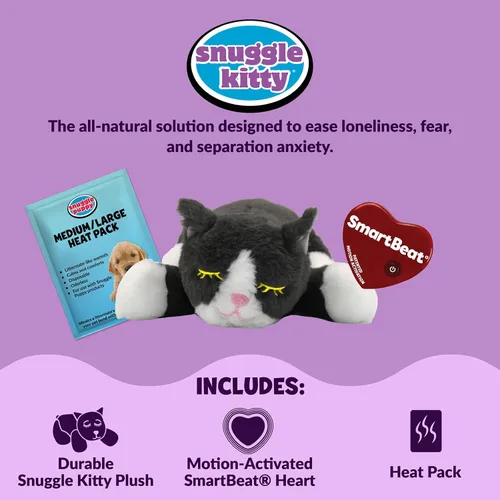 Miniatura 2 de Snuggle Kitty - Juguete para gatos con pulso y calor de sensación real, ayuda calmante para dormir para la ansiedad de los gatos, nuevos artículos
