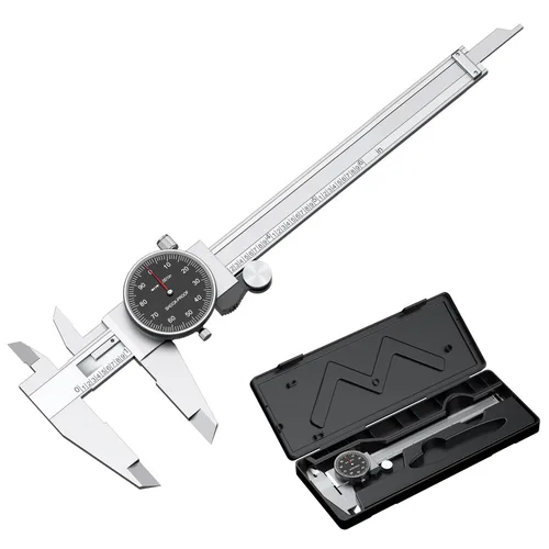 HDLNKAK Calibrador de Dial a Prueba de Golpes Calibrador de Dial de Precisión con Carátula Negra Rango de 0-6", Resolución de 0.001" Calibrador de 6