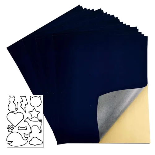 Miniatura 9 de 4 hojas de terciopelo autoadhesivas, tela flocada autoadhesiva para cajones de joyas, forro de caja de almacenamiento (4 piezas, negro)